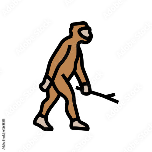 homo erectus human evolution color icon vector. homo erectus human evolution sign. isolated symbol illustration