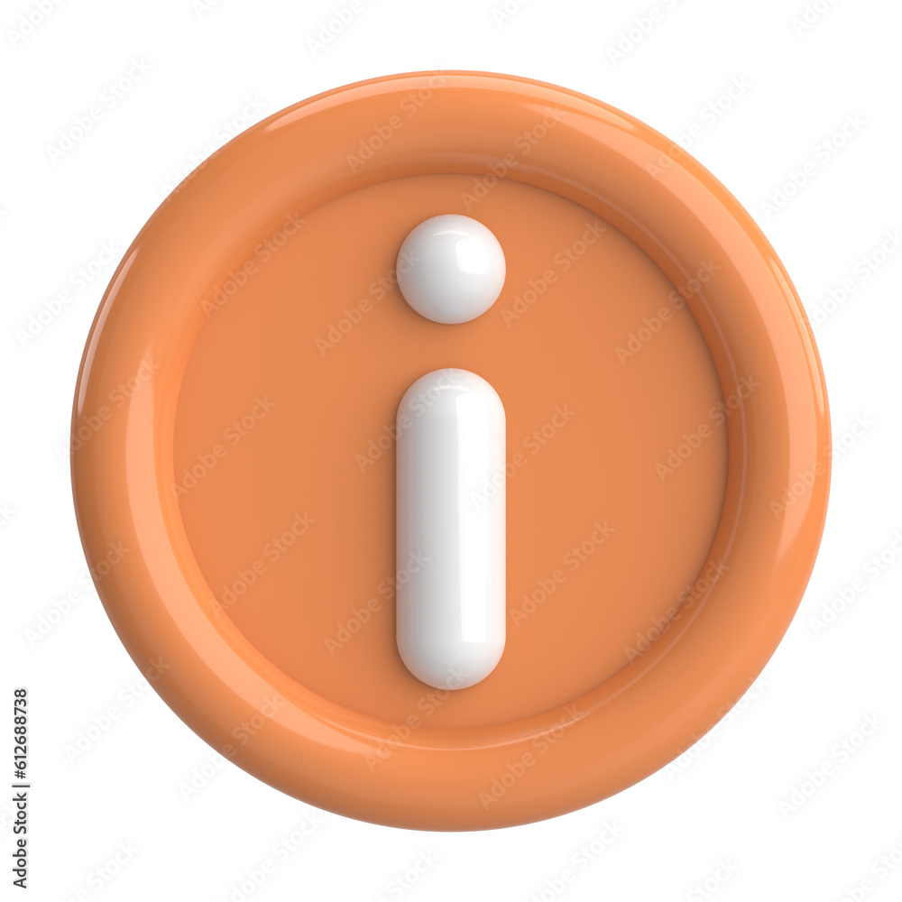 3D information icon. 3D illustration. 3D information icon. 3D illustration.