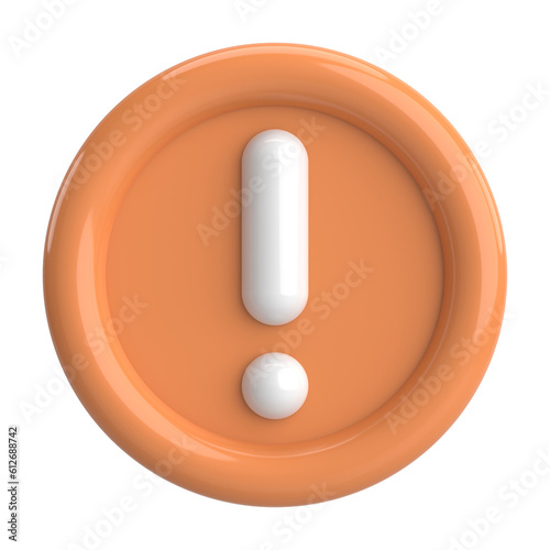 Warning sign. Exclamation mark. 3D illustration.