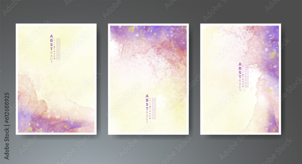 Set of soft bright watercolor background. Design for your cover, date, postcard, banner, logo.