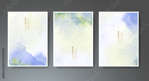 Set of soft bright watercolor background. Design for your cover, date, postcard, banner, logo.