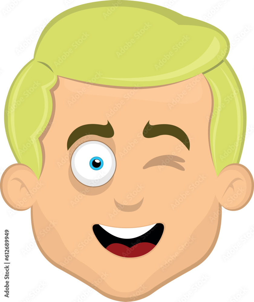 vector illustration man cartoon blonde blue eyes winking vector illustration man cartoon blonde blue eyes winking