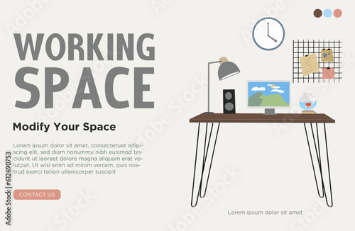Working space area promo poster