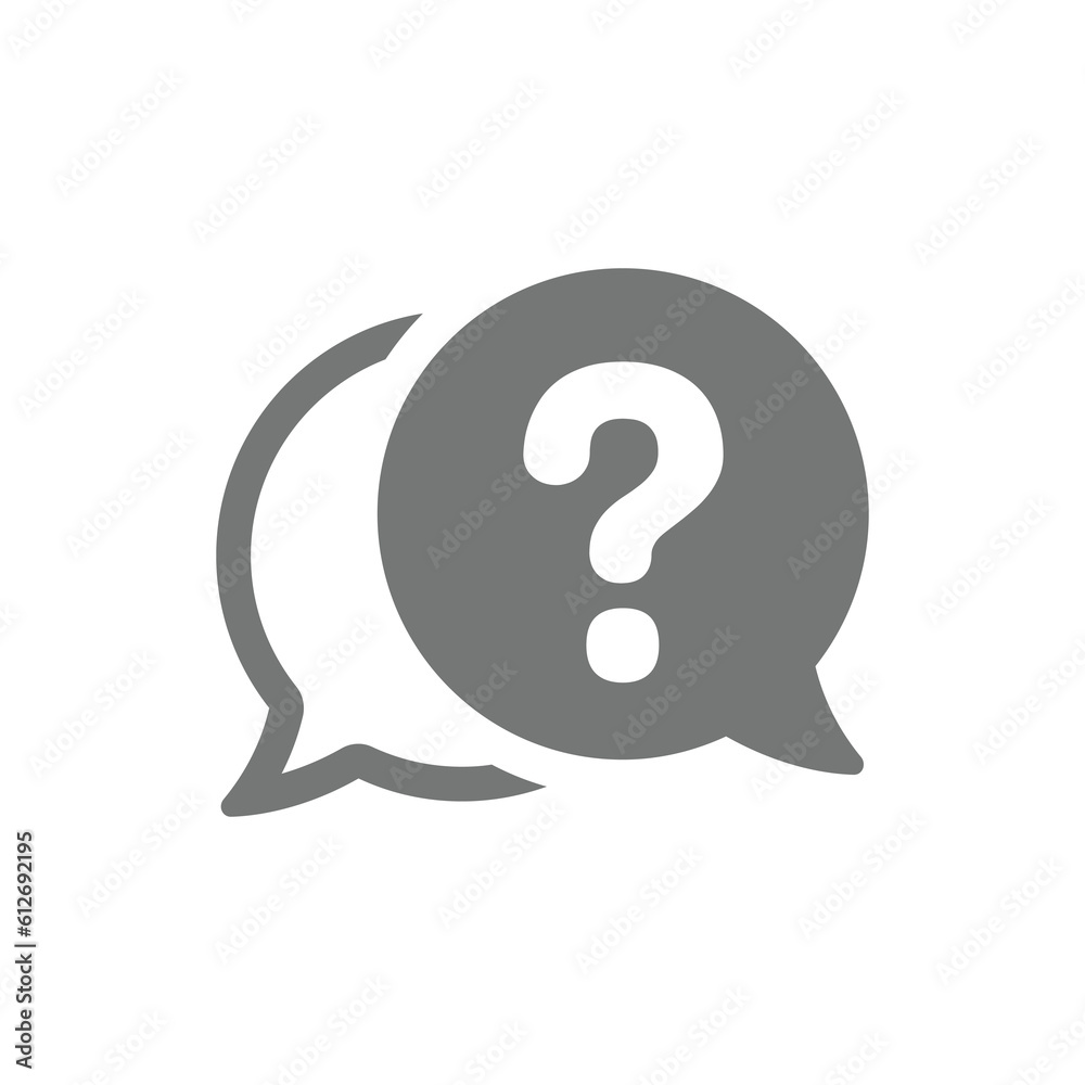 Question mark chat bubble vector icon. Help, FAQ and support fill symbol. Question mark chat bubble vector icon. Help, FAQ and support fill symbol.