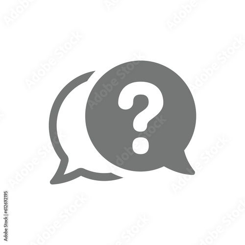 Question mark chat bubble vector icon. Help, FAQ and support fill symbol.