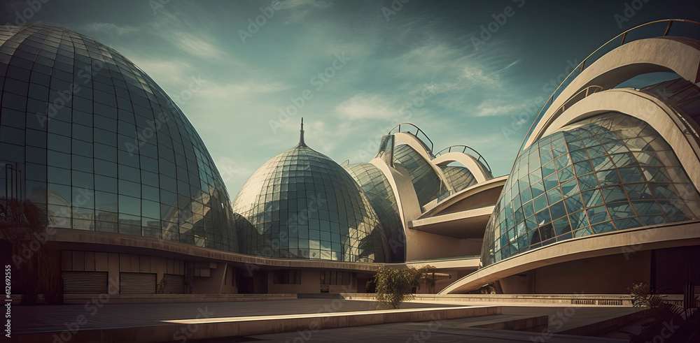 Obraz premium Future style architecture, technology, geometry, deconstructive architecture