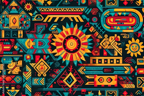 Illustration of aztec pattern generated by AI