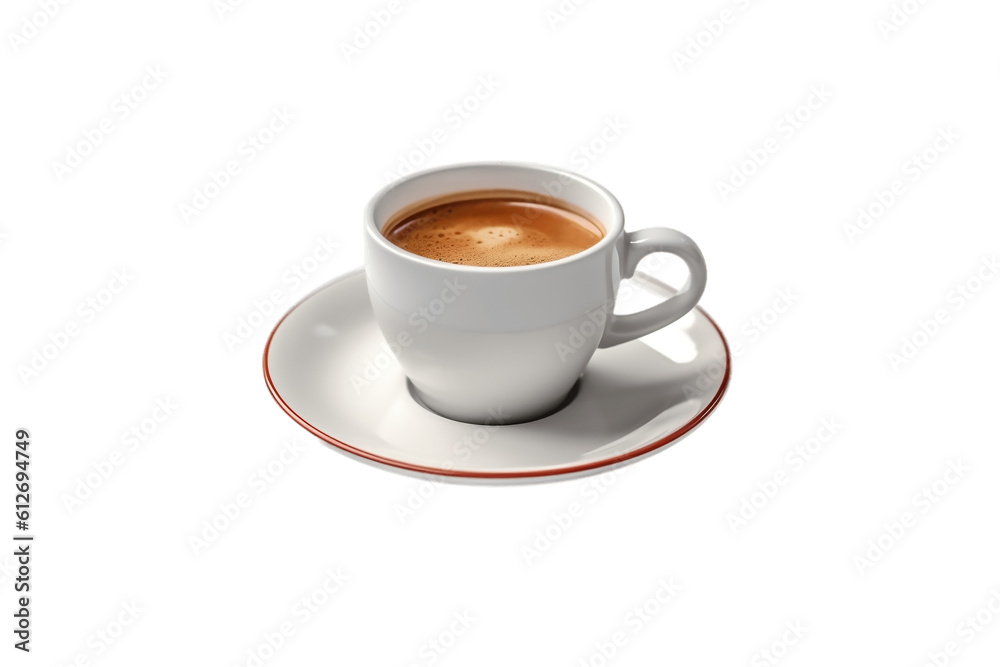 Stylish 3D Coffee Cup Illustration Isolated on a Transparent Background, Generative Ai