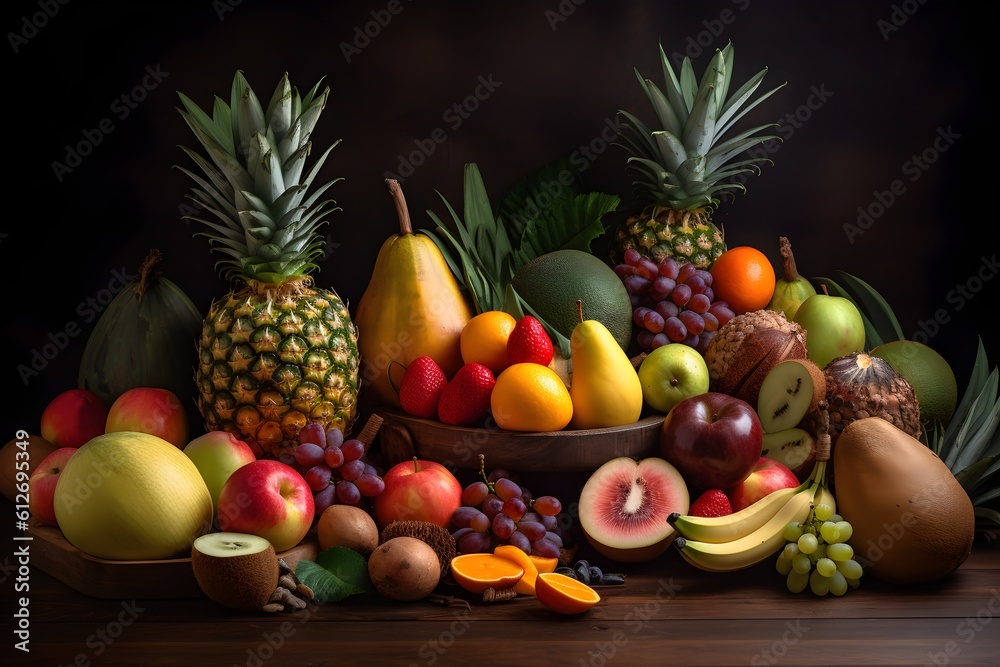An assortment of vibrant and unique fruits on display.