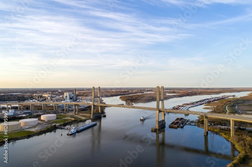 Fototapeta Naklejka Na Ścianę i Meble -  The Cochrane bridge at sunset