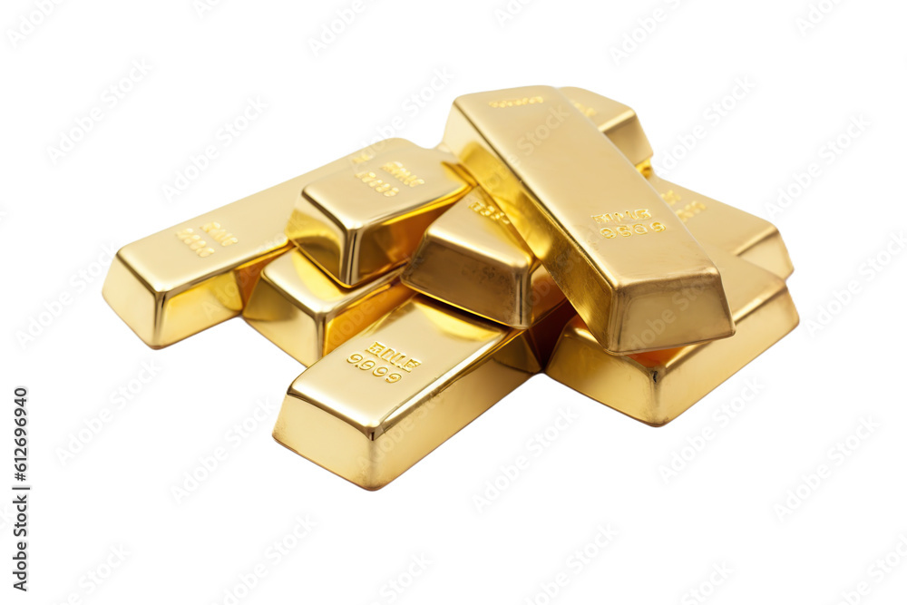 Gold bars, no background