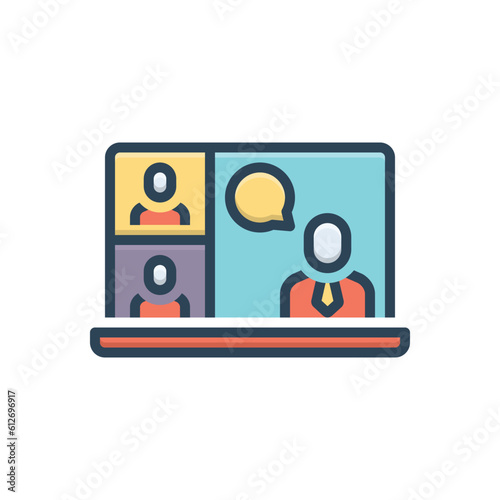 Color illustration icon for conferencing 