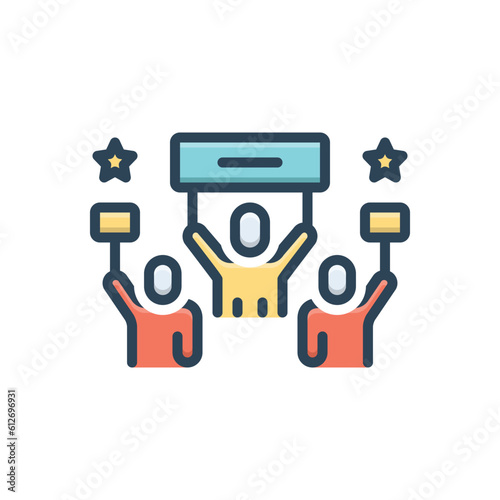 Color illustration icon for democrats  