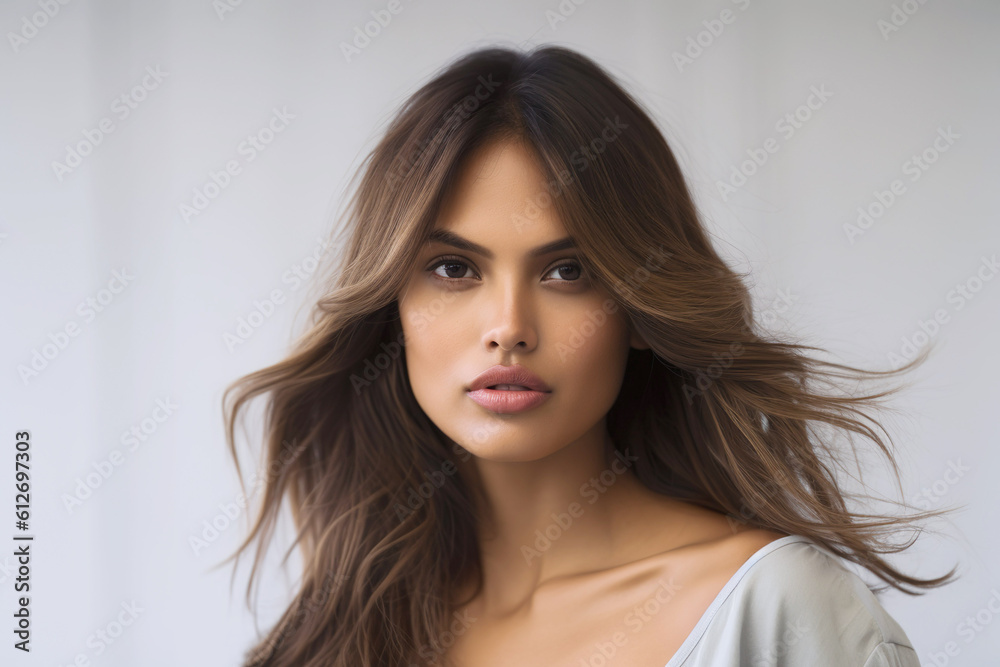 Illustration of latin tanned woman over white background Illustration of latin tanned woman over white background