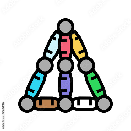 magnetic building set toy baby color icon vector. magnetic building set toy baby sign. isolated symbol illustration
