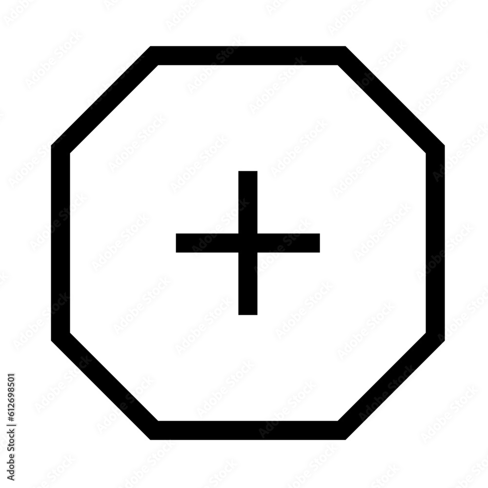 Fototapeta premium add file icon upload file icon with octagon frame line