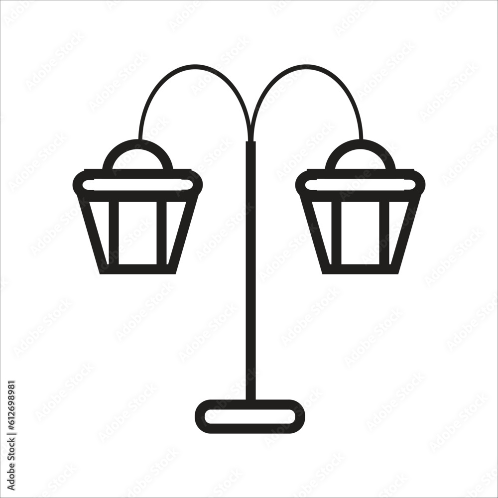 garden lamp vector icon logo template