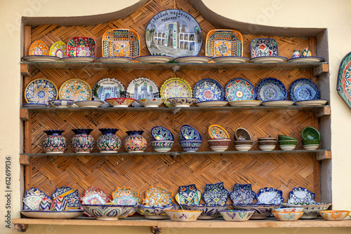 ceramic plates vessels in art gallery