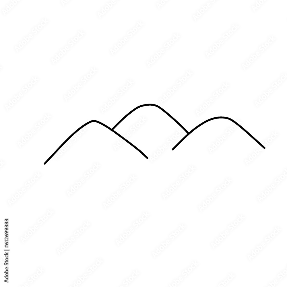 There are three mountains. There are three mountains.