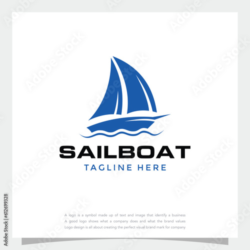Vector sailing boat logo and vector template