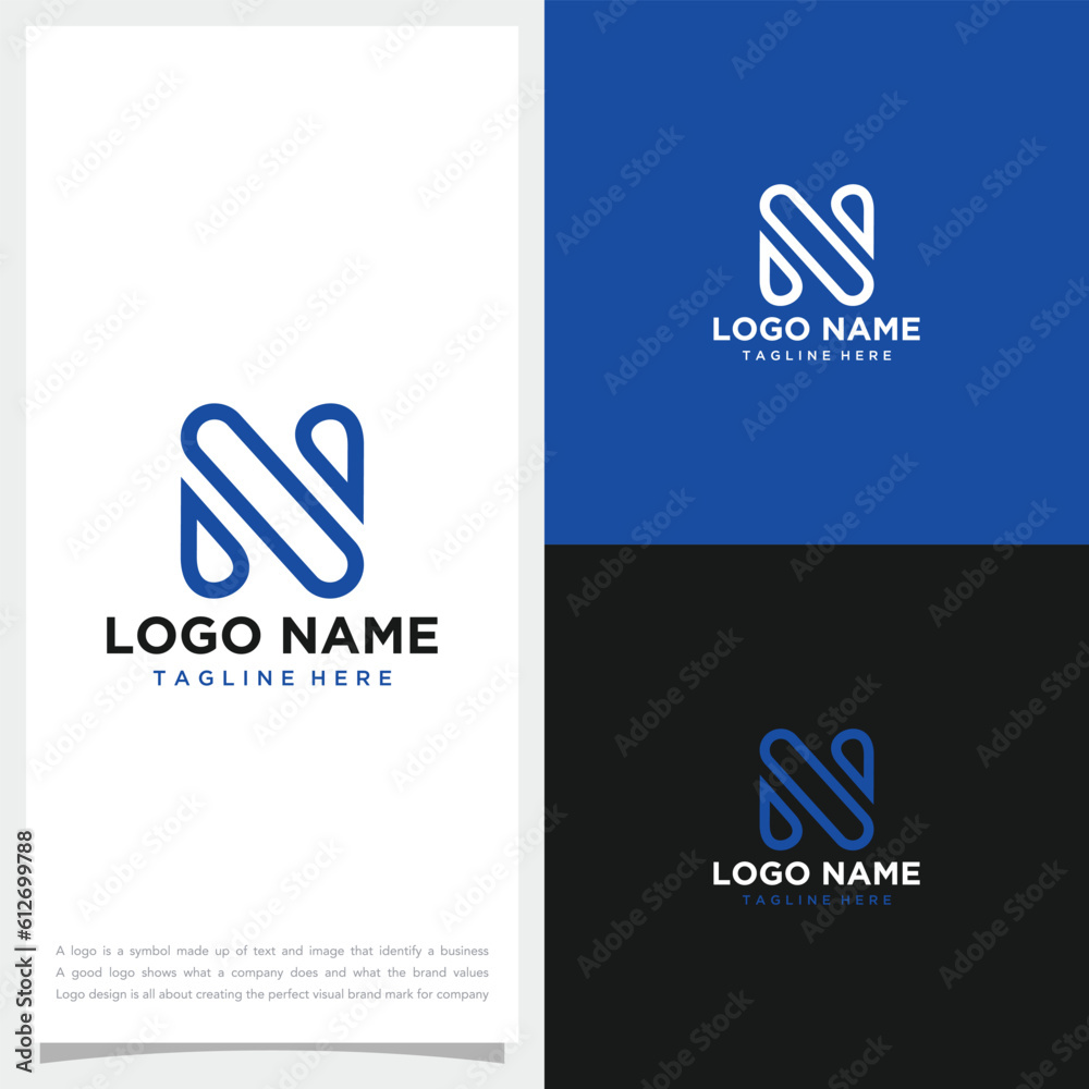 Simple vector letter n logo icon