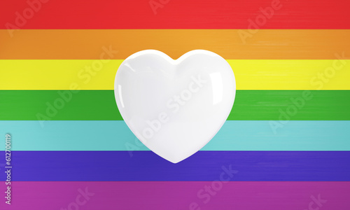 White heart on Pride Flag Banner, Pride Flag Rainbow or Pattern for Pride Month.3d render Free Download White heart on Pride Flag Banner, Pride Flag Rainbow or Pattern for Pride Month.3d render - GFXLoad