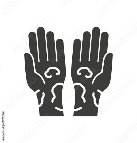 Allergy symptoms glyph icon on white background. Vector illustration.