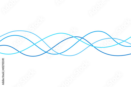 Abstract Blue Wave Line Flow Curve Wavy Element Vector Sound Audio Volume Striped Graphic Decoration Presentation Templates Motion Movement Business Editable Stroke