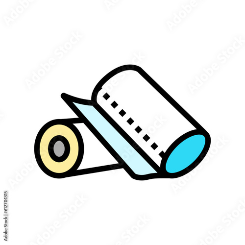 toilet roll paper towel color icon vector. toilet roll paper towel sign. isolated symbol illustration