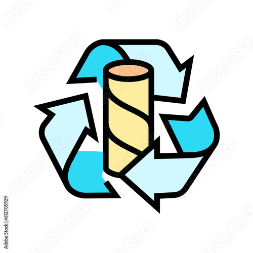 recycling paper towel color icon vector. recycling paper towel sign. isolated symbol illustration