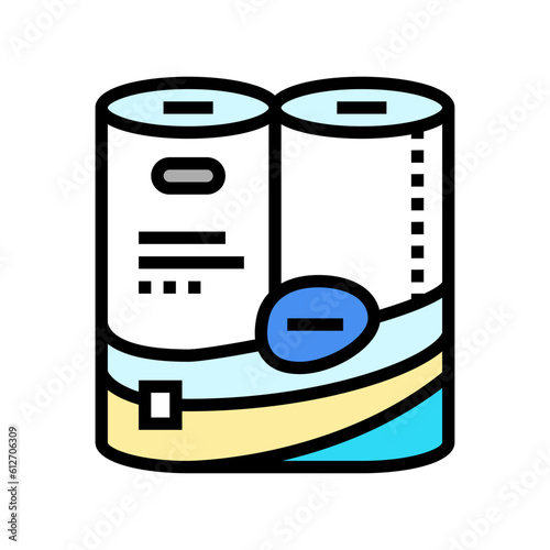 white roll paper towel color icon vector. white roll paper towel sign. isolated symbol illustration