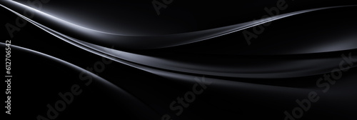 minimal black abstract background banner with flowing lines