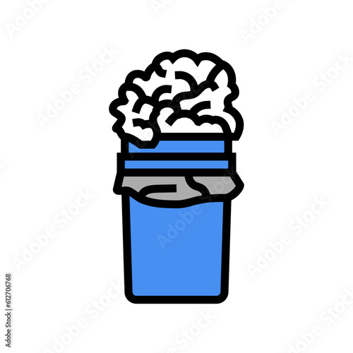 paper towel trash color icon vector. paper towel trash sign. isolated symbol illustration