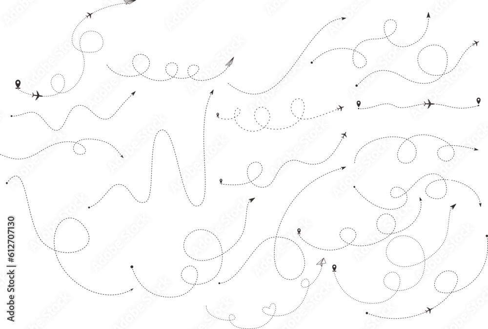 Airplane Dotted Line Airplane Dotted Line