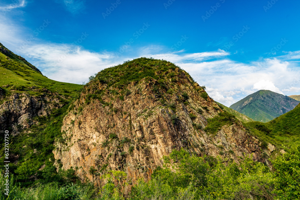 Naklejka premium landscape with blue sky and clouds