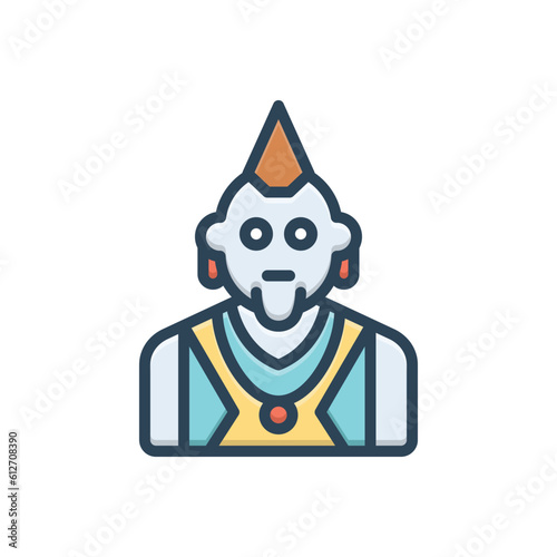 Color illustration icon for punk 
