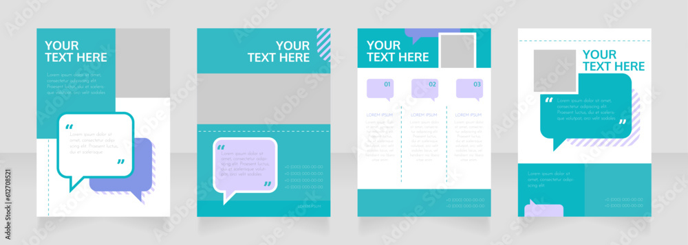 Call center blank brochure layout design. Service info. Vertical poster template set with empty copy space for text. Premade corporate reports collection. Editable flyer paper pages Call center blank brochure layout design. Service info. Vertical poster template set with empty copy space for text. Premade corporate reports collection. Editable flyer paper pages