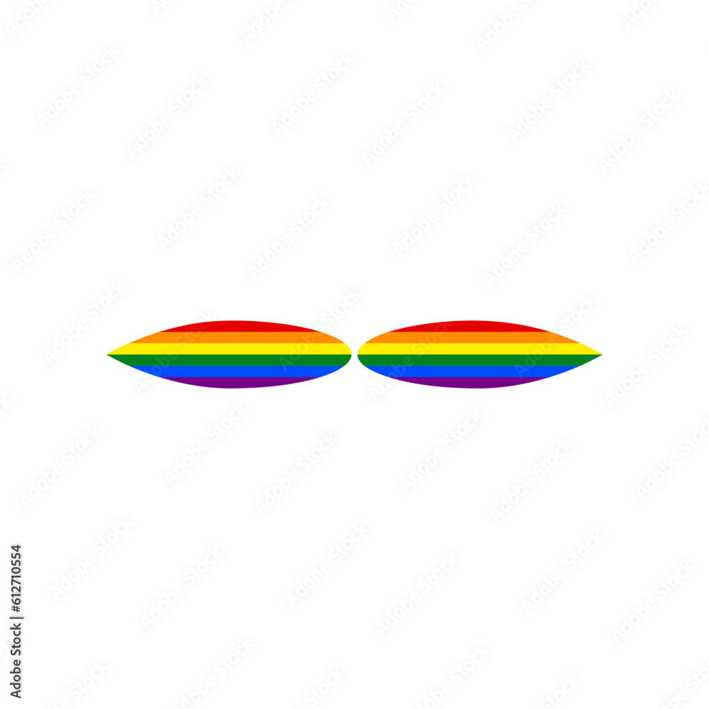 Flower sign. Rainbow gay LGBT rights colored Icon at white Background. Illustration. Flower sign. Rainbow gay LGBT rights colored Icon at white Background. Illustration.
