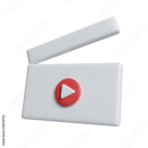 Free Download 3d Movie clapper board icon. creative video editing concept. icon isolated on white background. 3d rendering illustration. Clipping path. - GFXLoad