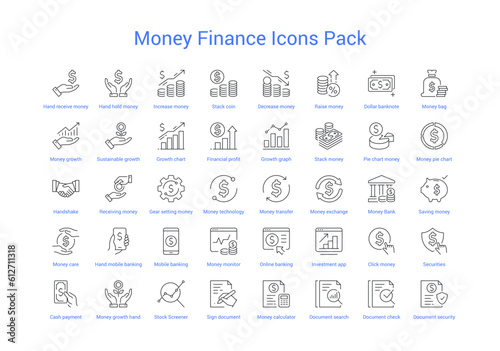 Dark Grey Money Finance Icons Pack