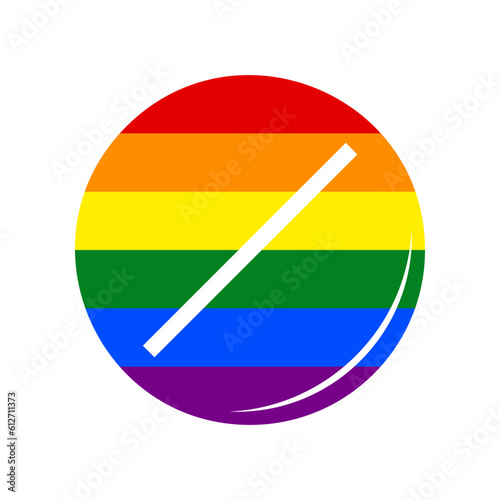 Pill sign illustration. Rainbow gay LGBT rights colored Icon at white Background. Illustration.
