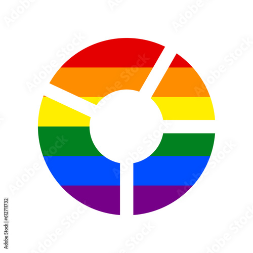 Lifebuoy sign. Rainbow gay LGBT rights colored Icon at white Background. Illustration.