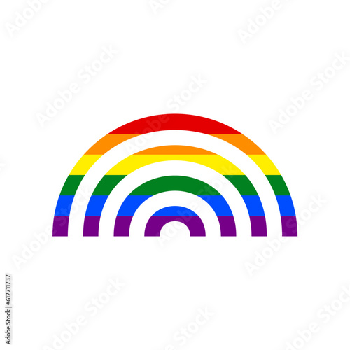 Rainbow sign. Rainbow gay LGBT rights colored Icon at white Background. Illustration.