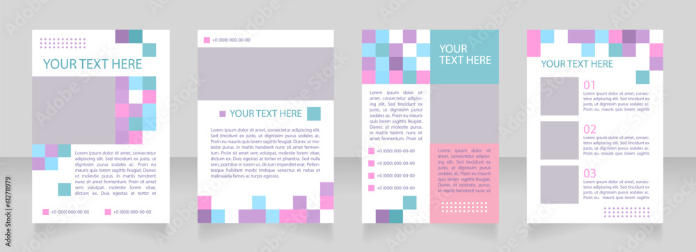 Mental health awareness blank brochure layout design. Hotline. Vertical poster template set with empty copy space for text. Premade corporate reports collection. Editable flyer paper pages