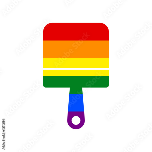 Putty knife sign. Rainbow gay LGBT rights colored Icon at white Background. Illustration.