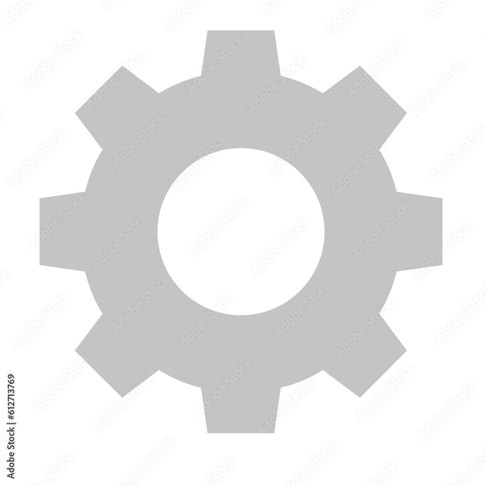 Gear icon in transparent background