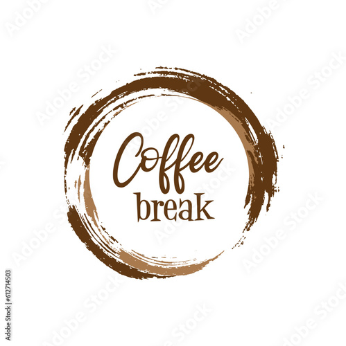 coffee break with creative font design.