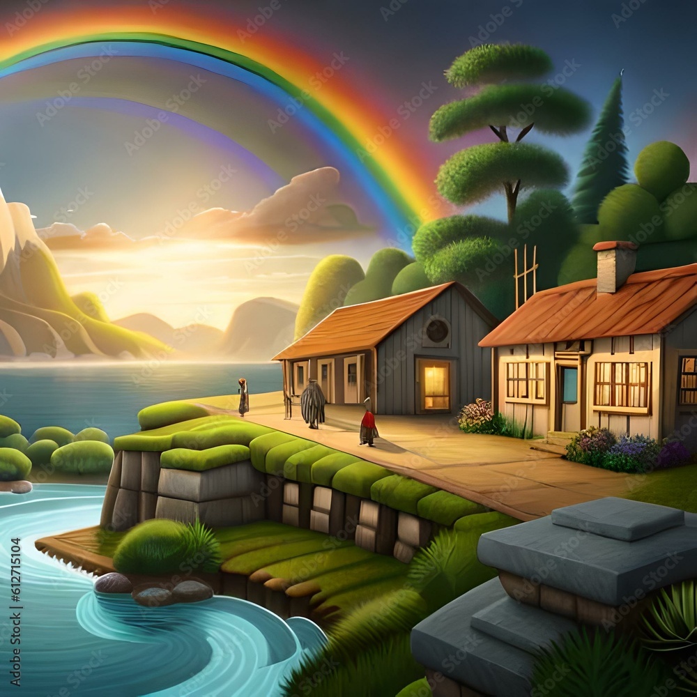 Stunning Rainbow House in Picturesque Setting Colorful Rainbow House