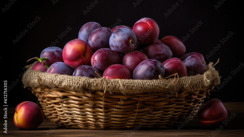 basket of plums basket of plums