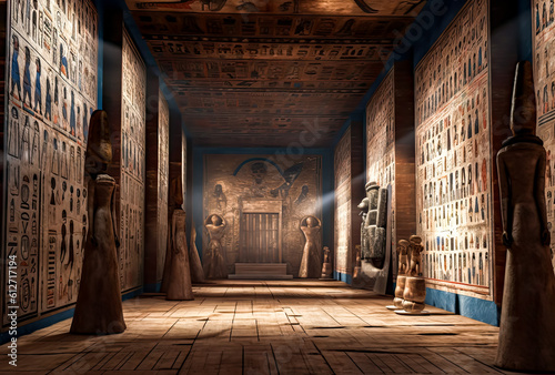 Canvas Print an egyptian room with pharaohs inside, generative ai